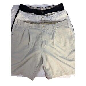 Bundle 3 pairs Tommy Bahama Silk Linen Shorts Mens 40 Black, Beige and White